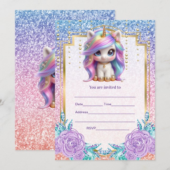 Einladung von Unicorn ausfüllen (Vorne/Hinten)