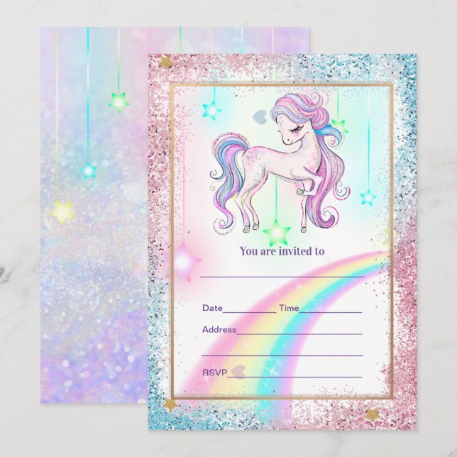 Einladung von Unicorn ausfüllen (Vorne/Hinten)
