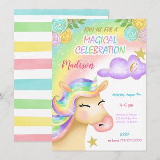 Einladung von Unicorn Kindergeburtstag