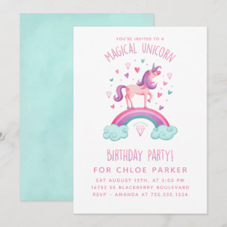 Einladung von Unicorn Rainbow zum Geburtstag