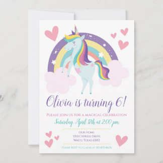Einladung von Unicorn Rainbow zum Geburtstag