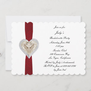 Einladung von Unicorn Red Lace Junggeselinnen-Absc