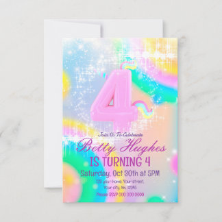 Einladung von Unicorn zum 4. Geburtstag