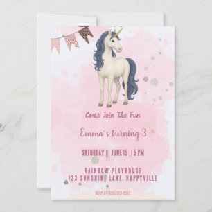 Einladung von Unicorn zum Geburtstag - Magische Gi