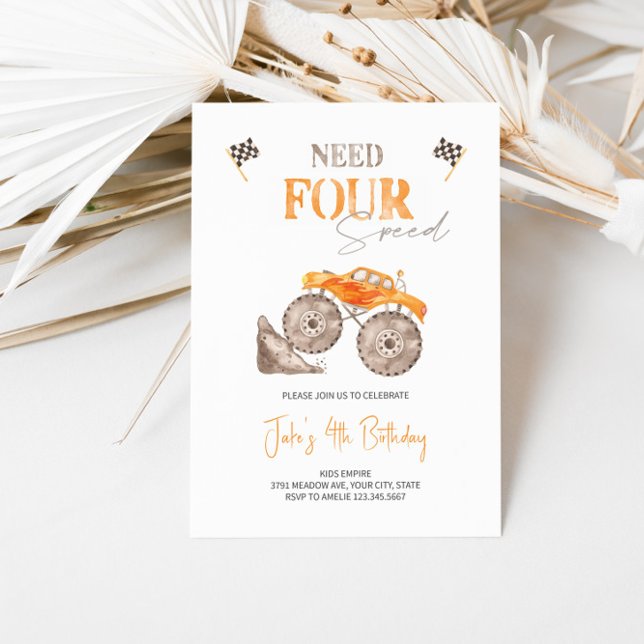 Einladung von VIER Speed Orange Monster Truck (Von Creator hochgeladen)