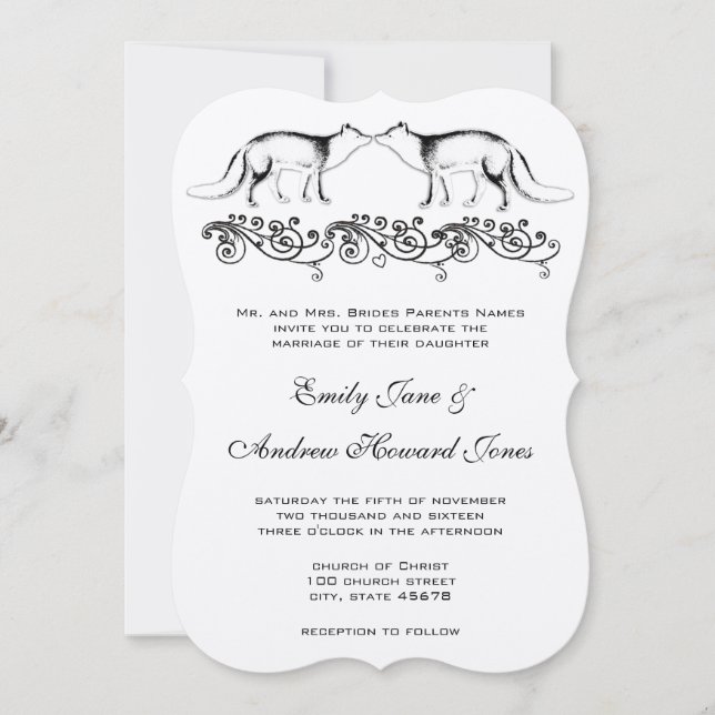 Einladung von Vintagen Füchsen (Vorderseite)