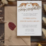 Einladung von Vintagen Füchsen<br><div class="desc">Folksy Romantic Küssen Rustikale Shabby Hütte Chic Vintag Moderne moderne Retro Vintage Wasserfarbenfox Hochzeitseinladungen. Waldkreaturen</div>
