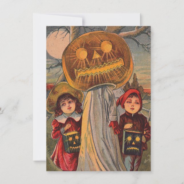 Einladung von Vintagen Halloween-Kindern / Flachka (Vorderseite)