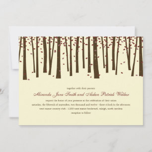 Einladung von Waldbaumen zur Hochzeit - Burgund