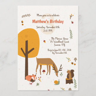 Einladung von Waldtieren zum Geburtstag