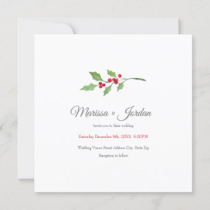 Einladung von Watercolor Holly Sprig