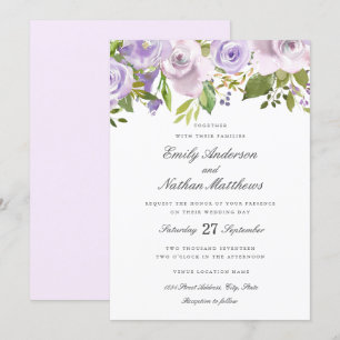 Einladung von Wedding Lilac Lila Watercolor