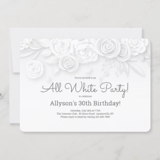 Einladung von weißer Blume