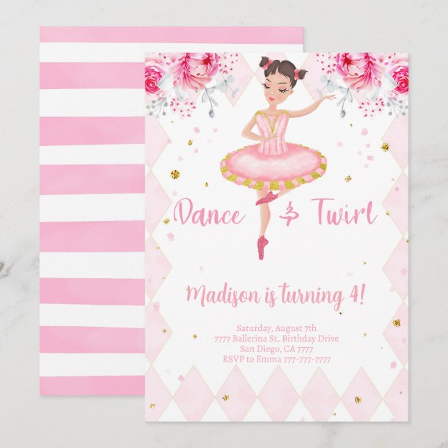 Einladung von White Ballerina (Vorne/Hinten)