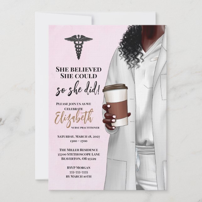 Einladung von White Coat Medical School Abschluss (Vorderseite)