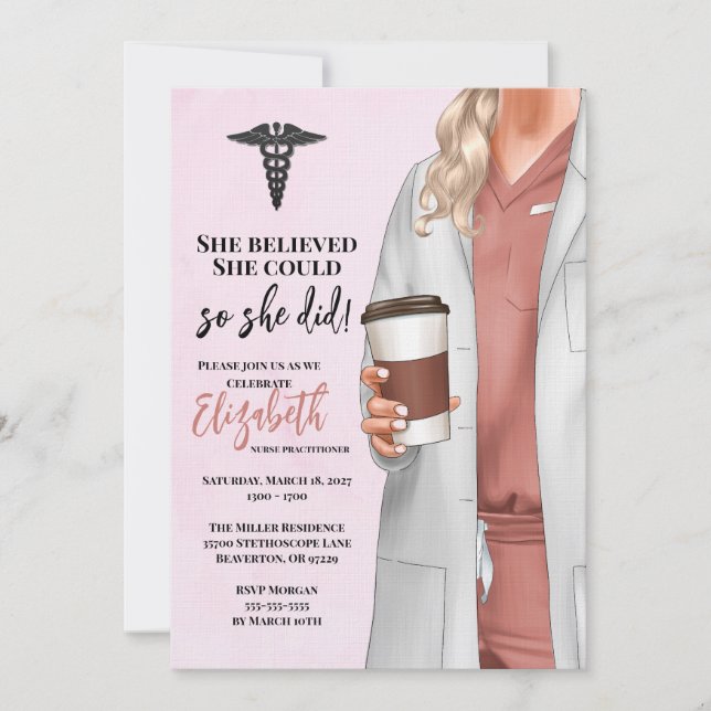 Einladung von White Coat Medical School Abschluss (Vorderseite)