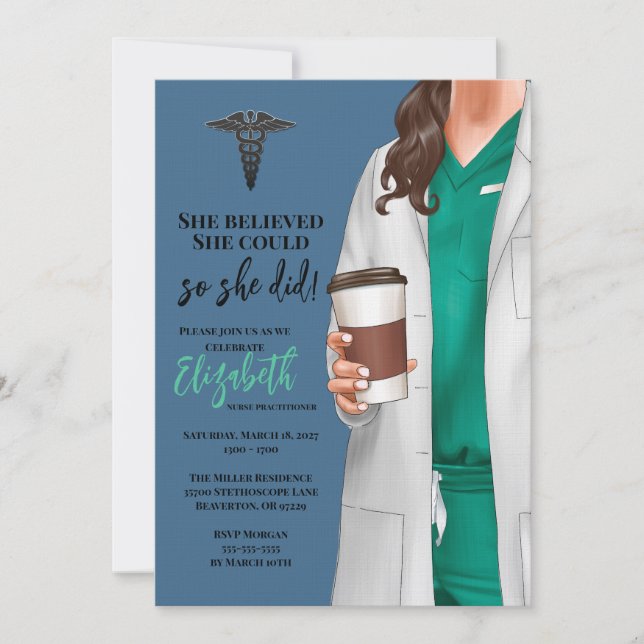 Einladung von White Coat Medical School Abschluss (Vorderseite)
