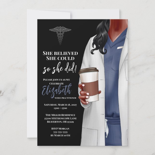 Einladung von White Coat Medical School Abschluss (Vorderseite)