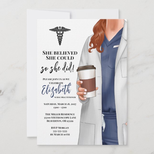 Einladung von White Coat Medical School Abschluss (Vorderseite)