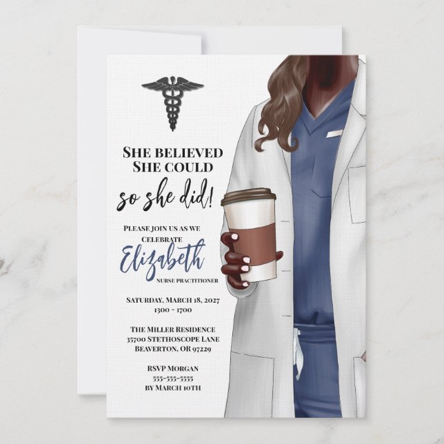 Einladung von White Coat Medical School Abschluss (Vorderseite)