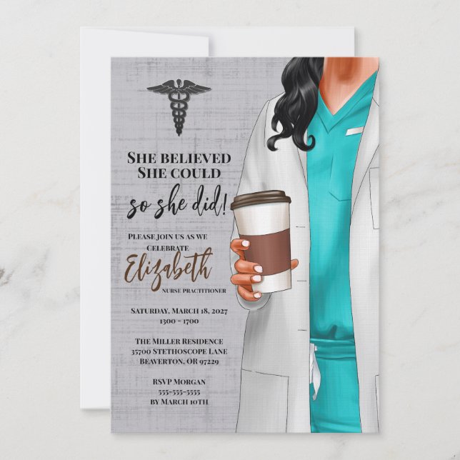 Einladung von White Coat Medical School Abschluss (Vorderseite)