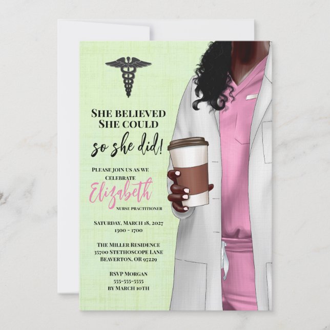Einladung von White Coat Medical School Abschluss (Vorderseite)