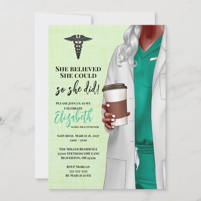 Einladung von White Coat Medical School Abschluss (Vorderseite)