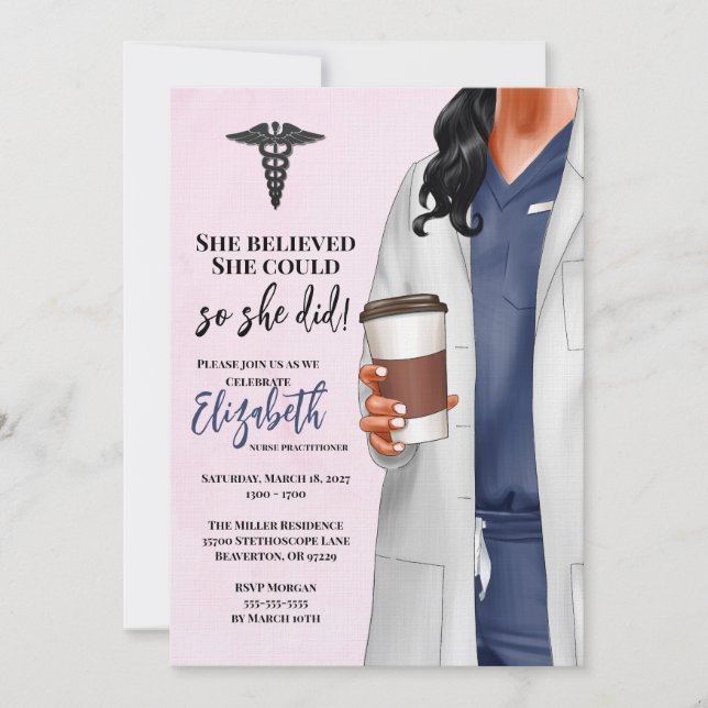 Einladung von White Coat Medical School Abschluss (Vorderseite)