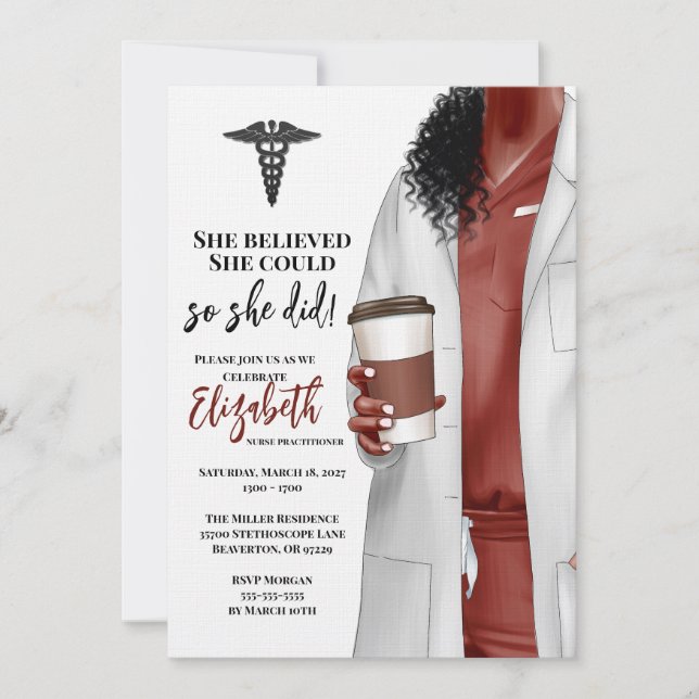 Einladung von White Coat Medical School Abschluss (Vorderseite)