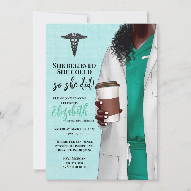 Einladung von White Coat Medical School Abschluss (Vorderseite)
