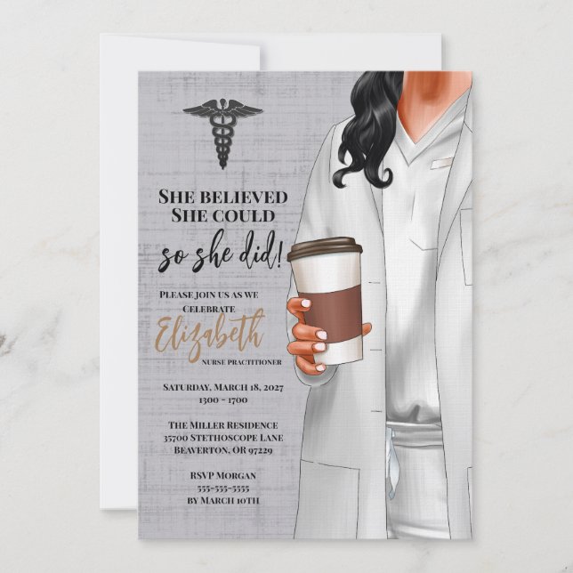 Einladung von White Coat Medical School Abschluss (Vorderseite)