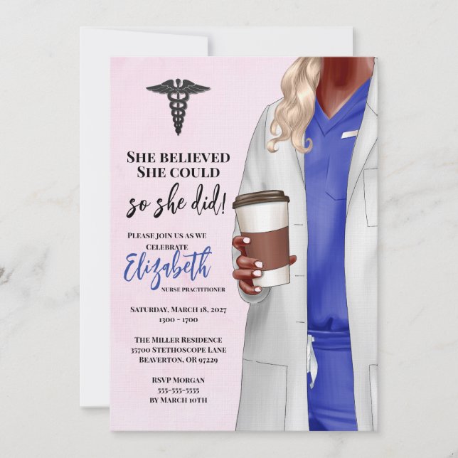Einladung von White Coat Medical School Abschluss (Vorderseite)
