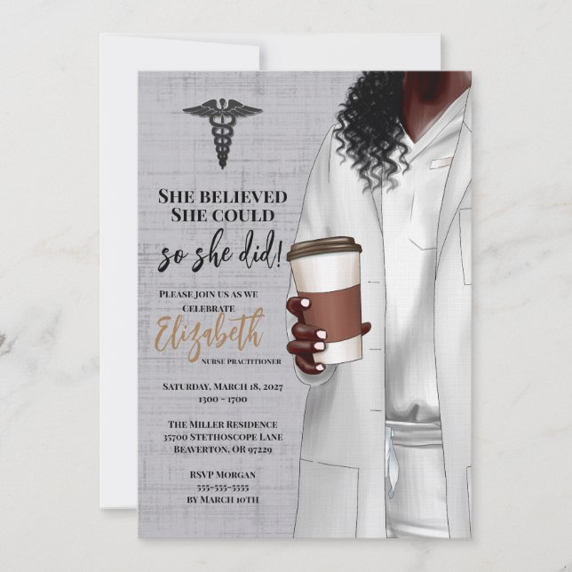 Einladung von White Coat Medical School Abschluss (Vorderseite)