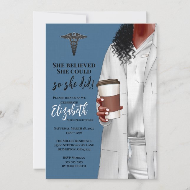 Einladung von White Coat Medical School Abschluss (Vorderseite)