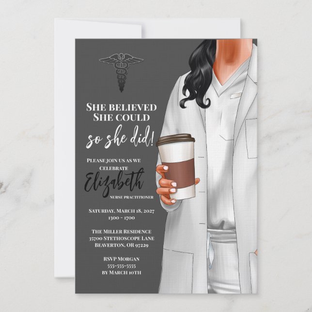 Einladung von White Coat Medical School Abschluss (Vorderseite)