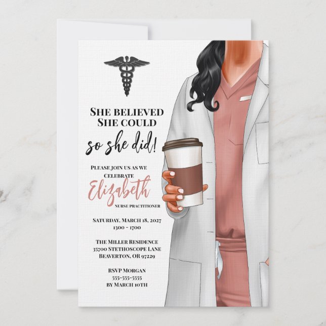 Einladung von White Coat Medical School Abschluss (Vorderseite)