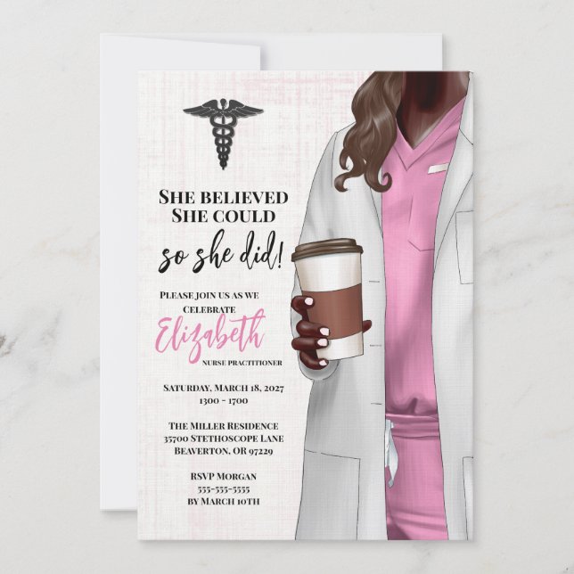 Einladung von White Coat Medical School Abschluss (Vorderseite)