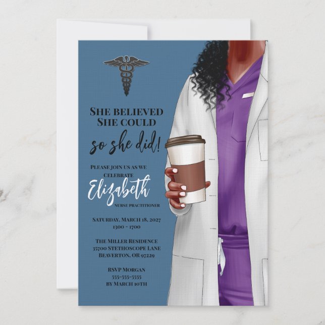 Einladung von White Coat Medical School Abschluss (Vorderseite)