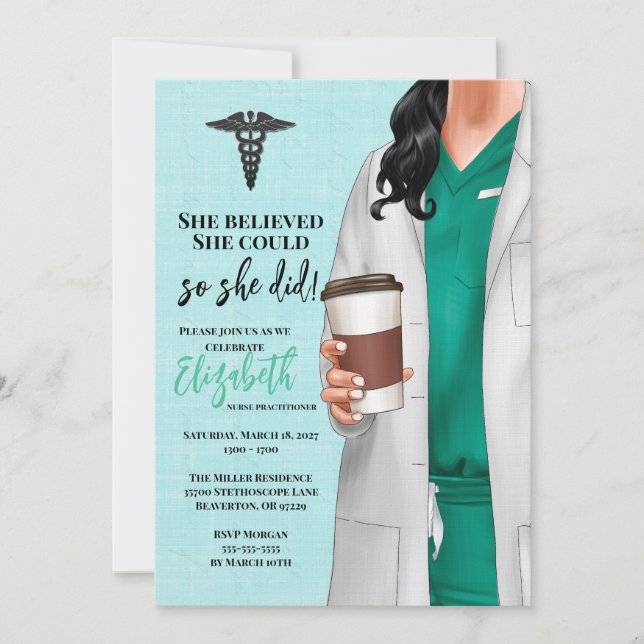 Einladung von White Coat Medical School Abschluss (Vorderseite)