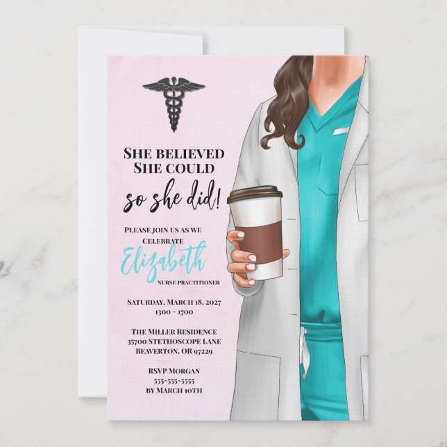 Einladung von White Coat Medical School Abschluss (Vorderseite)