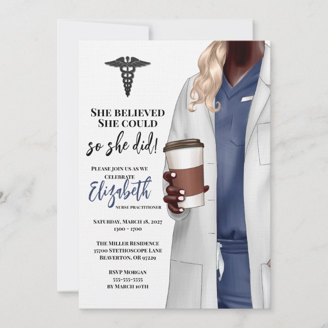 Einladung von White Coat Medical School Abschluss (Vorderseite)