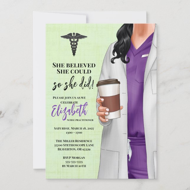 Einladung von White Coat Medical School Abschluss (Vorderseite)