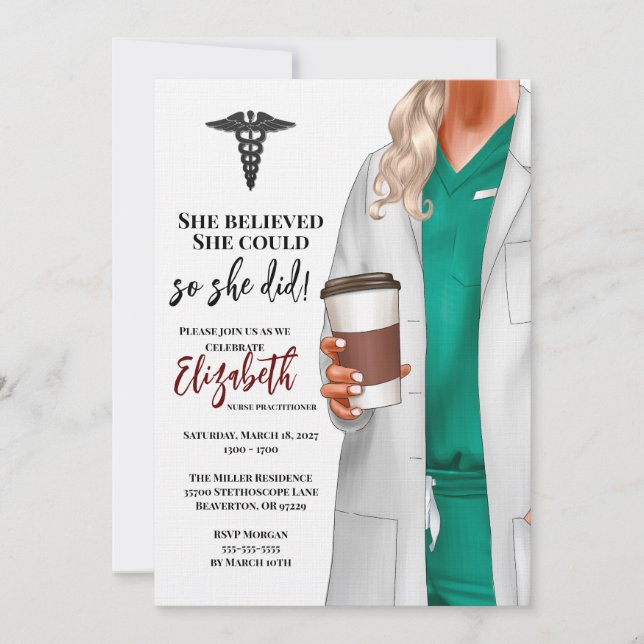 Einladung von White Coat Medical School Abschluss (Vorderseite)