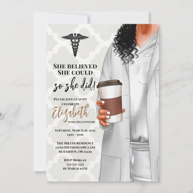 Einladung von White Coat Medical School Abschluss (Vorderseite)