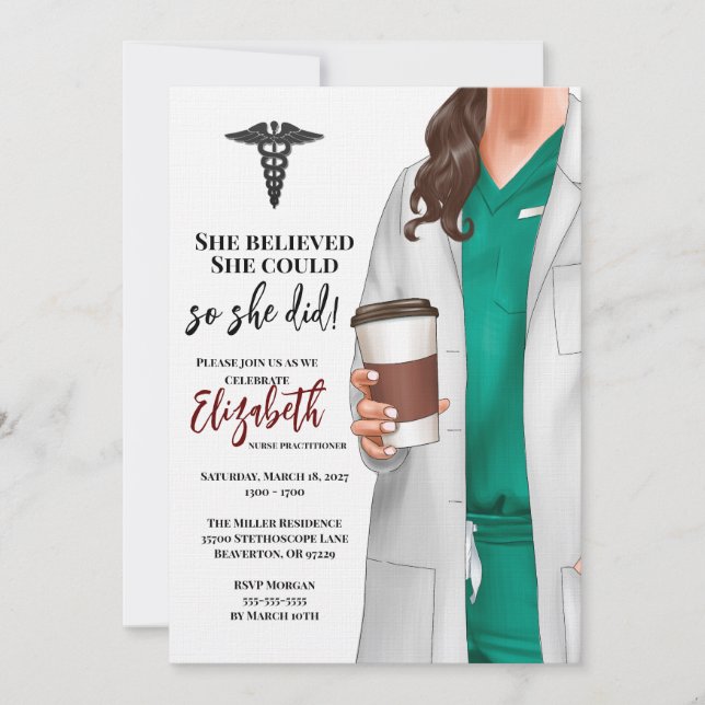 Einladung von White Coat Medical School Abschluss (Vorderseite)