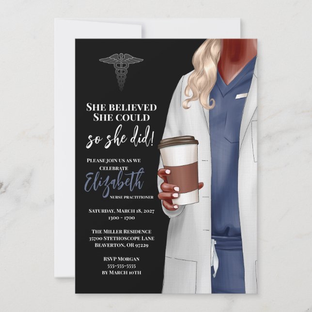 Einladung von White Coat Medical School Abschluss (Vorderseite)