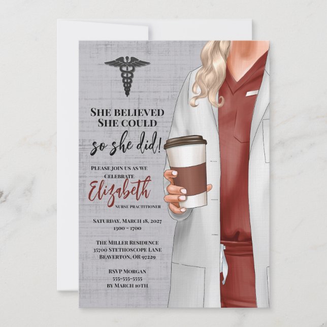Einladung von White Coat Medical School Abschluss (Vorderseite)
