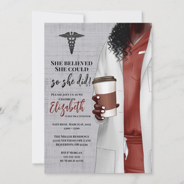 Einladung von White Coat Medical School Abschluss (Vorderseite)