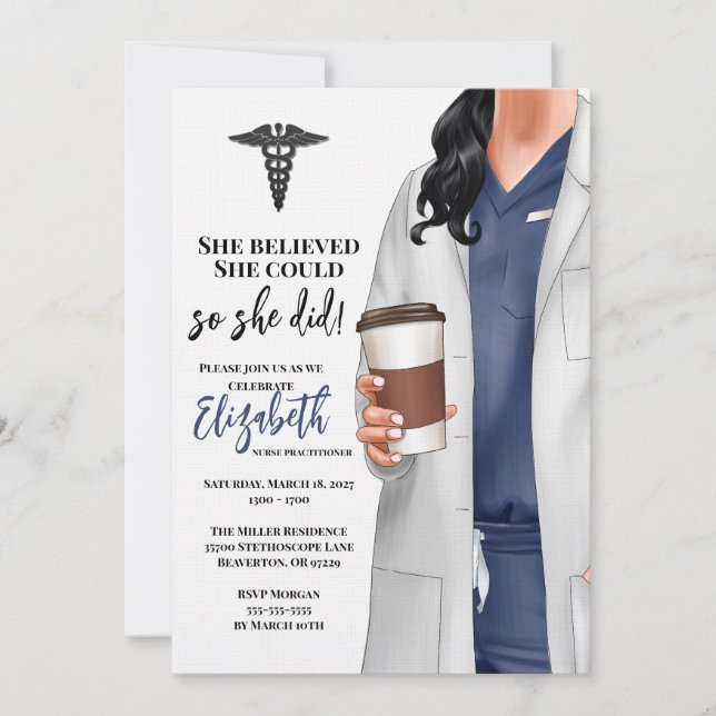 Einladung von White Coat Medical School Abschluss (Vorderseite)
