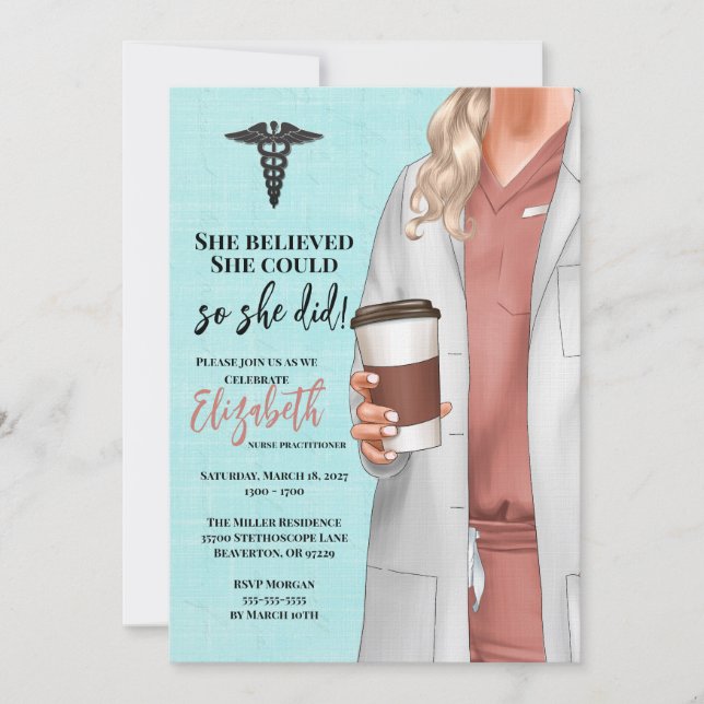 Einladung von White Coat Medical School Abschluss (Vorderseite)